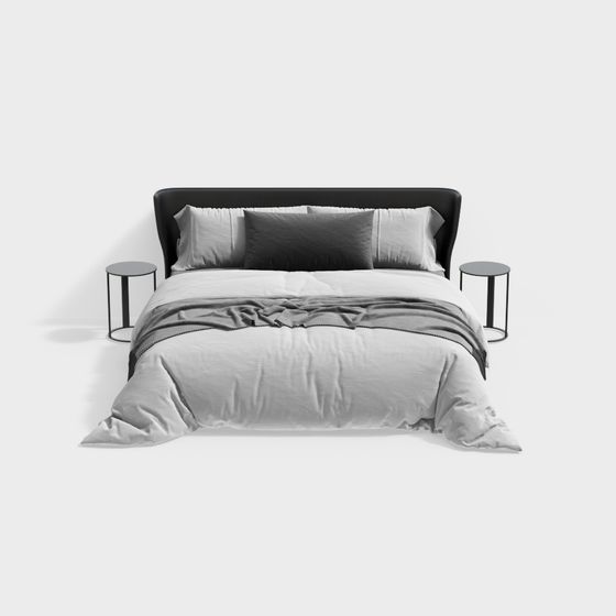 Modern Minimalist Bed 3D model