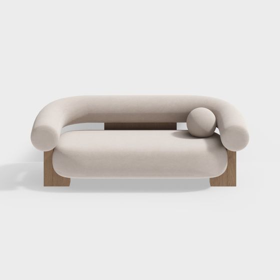 Stylish Curved Sofa 3D model for Modern Interiors
