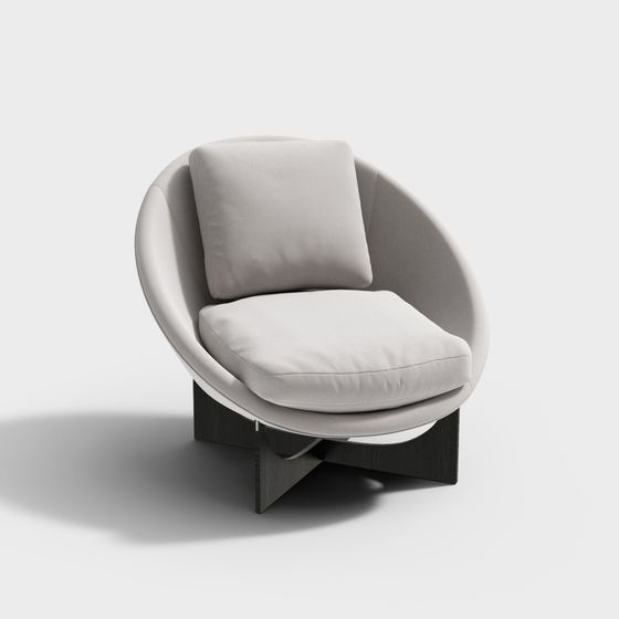 Cushy Round Chair 3D model
