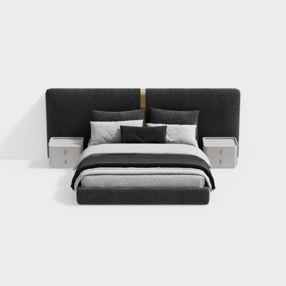 Modern Minimalist 3D Bed Model