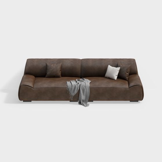 Elegant Low-Poly Sofa 3D model for Modern Interiors