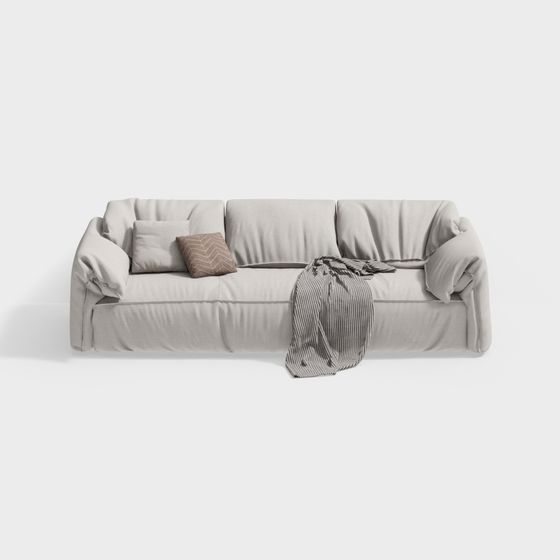Low-Poly Sofa 3D Model for Modern Living Spaces