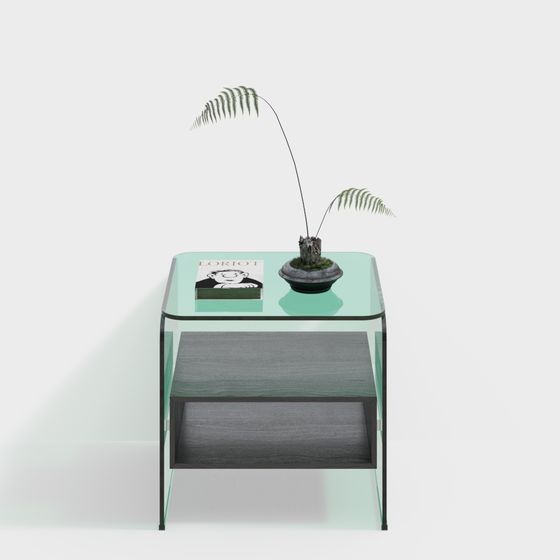 Stylish Glass Side Table 3D model