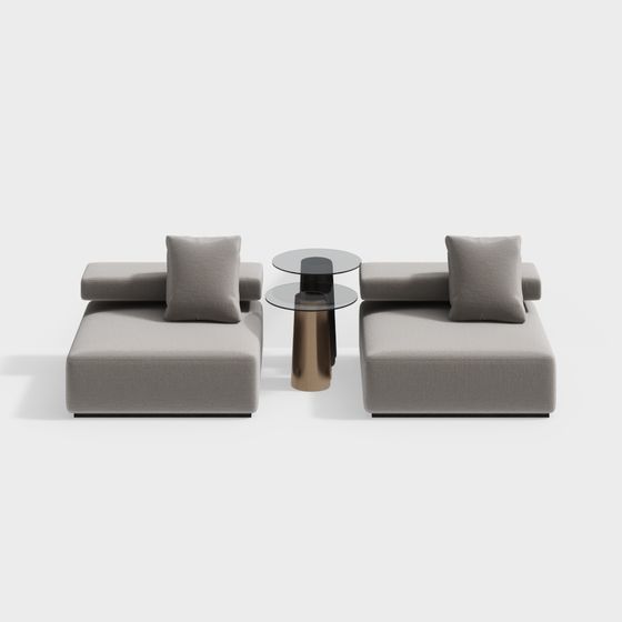 Urban Minimalist Lounge Sofa 3D Model