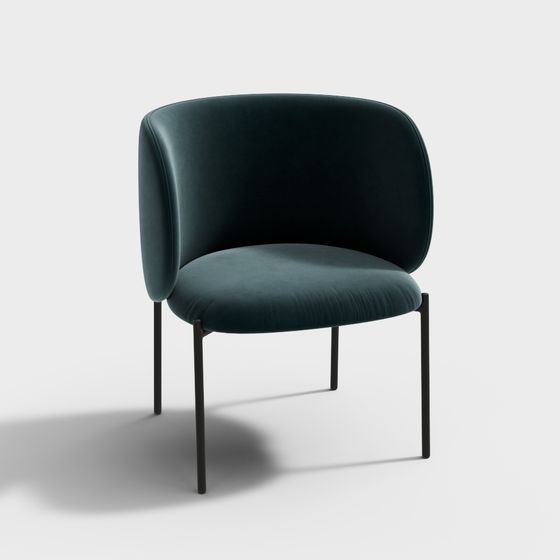 Velvet Cocoon Chair 3D model for Modern Interiors