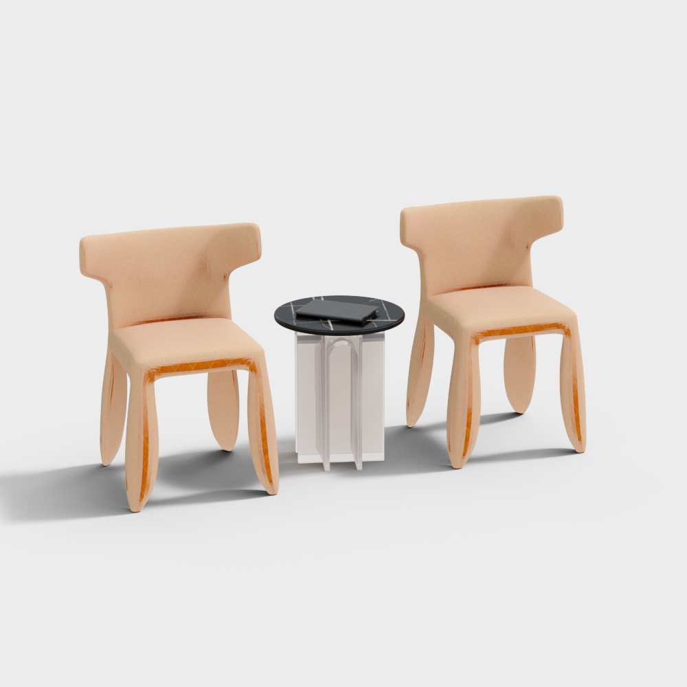 Streamlined Coffee Table and Chair Set – Modern Minimalism