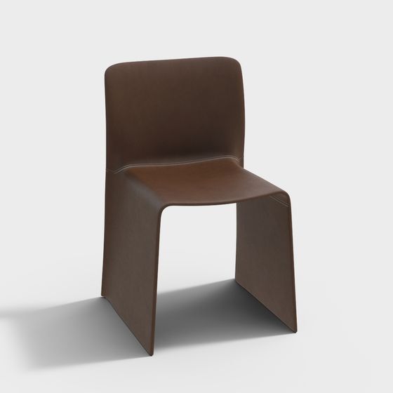 Streamlined Leather Chair 3D model