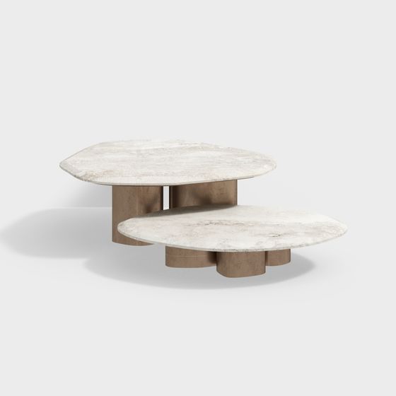 Elegant Marble Coffee Table 3D model for Modern Spaces