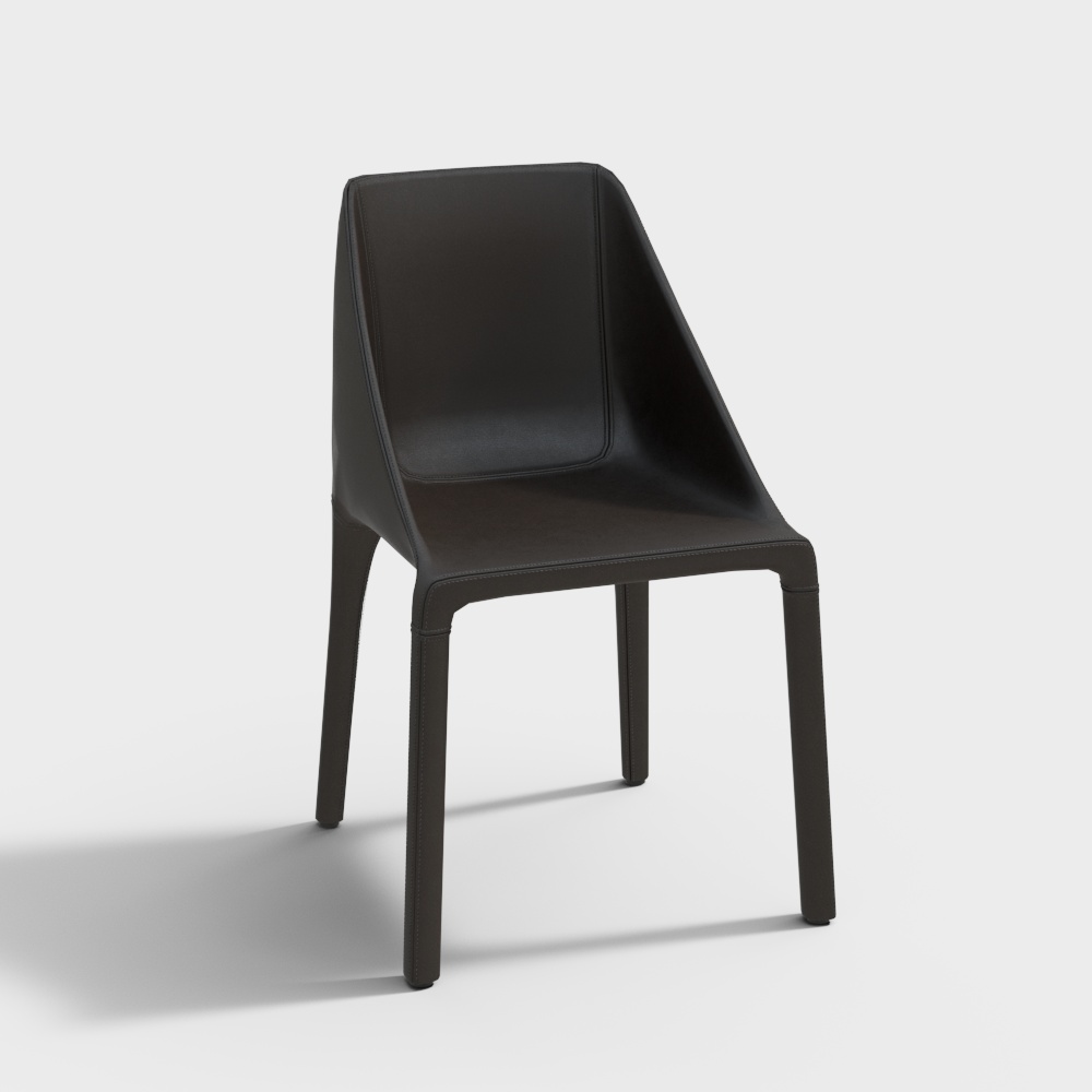 Urban Seat 3D Model – Black Leather Modern Design