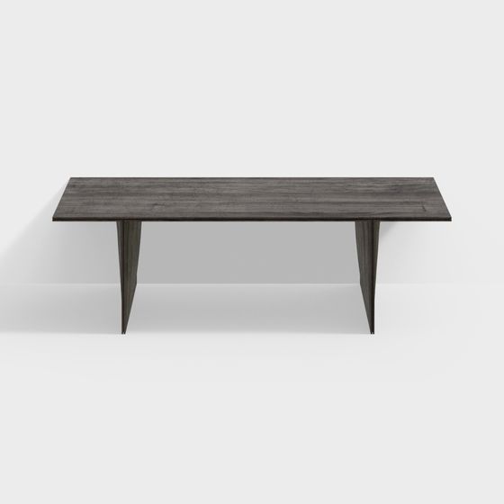 Stylish Wooden Dining Table 3D Model for Contemporary Spaces