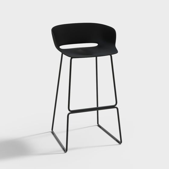 Bar Chair 3D Model in Black