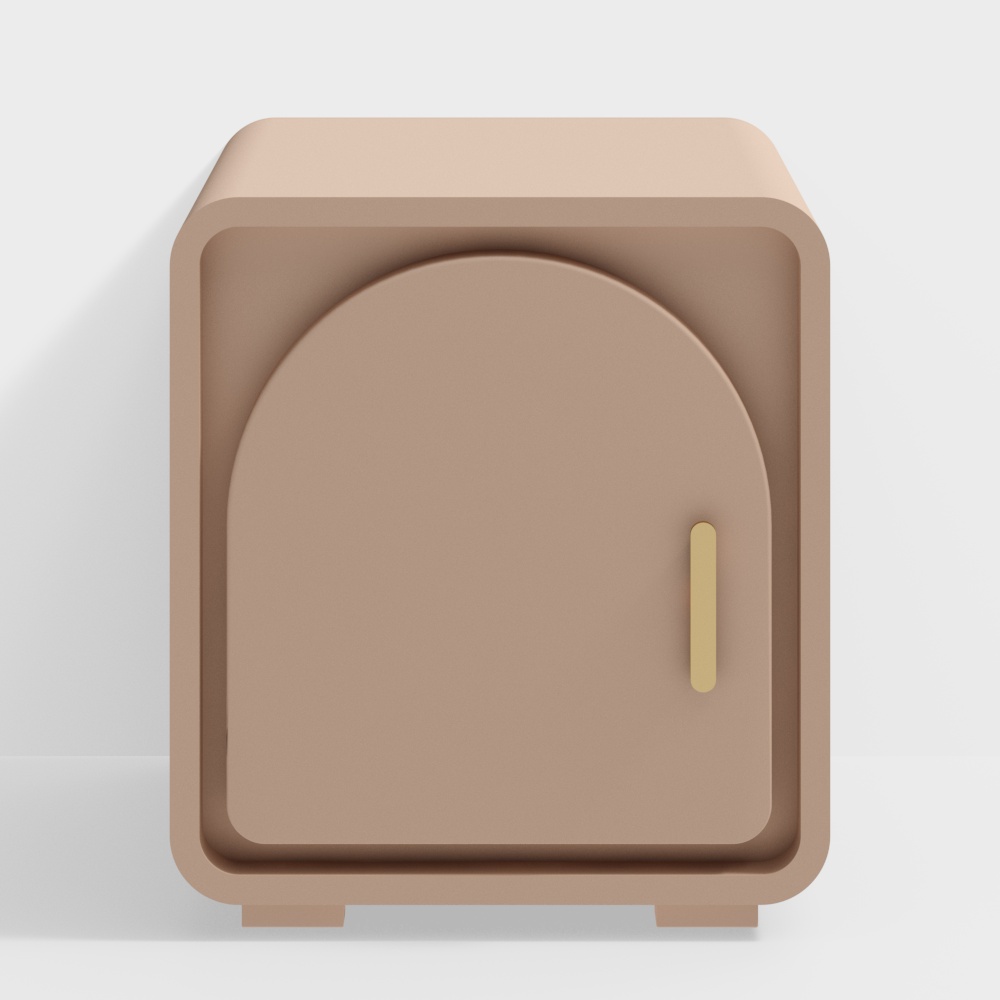 Minimalist Storage Cabinet 3D Model – Arch Door Design