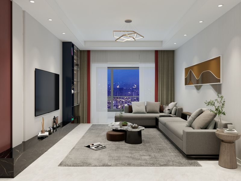 Modern Living Room Design with Bold Accents