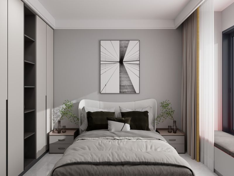 Modern Gray Bedroom with Elegant Design