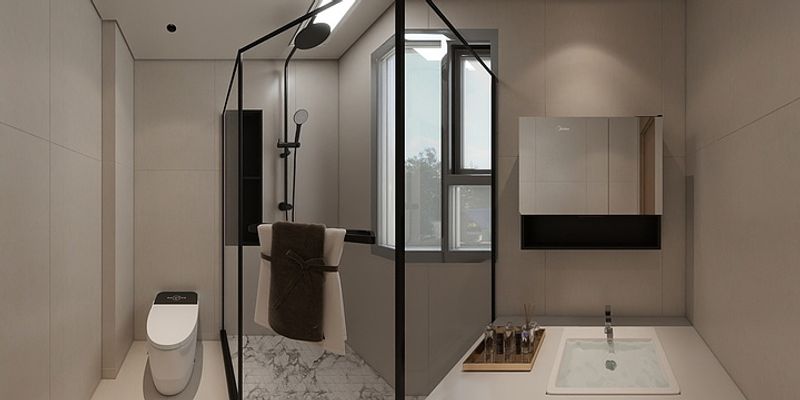 Modern Minimalist Bathroom with Black & White